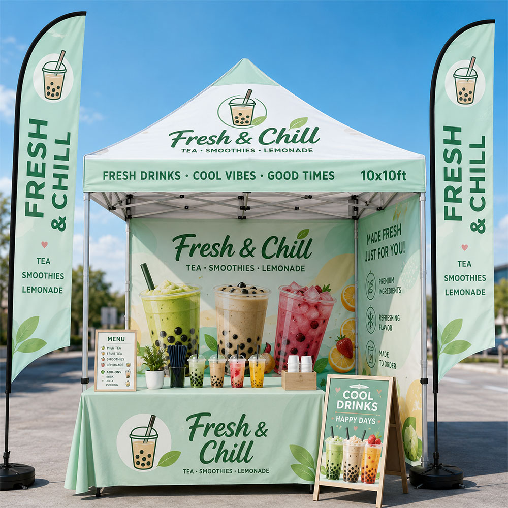 10x10 Trade Show Tents Custom Printed Pop Up Canopy Tent with Sidewalls